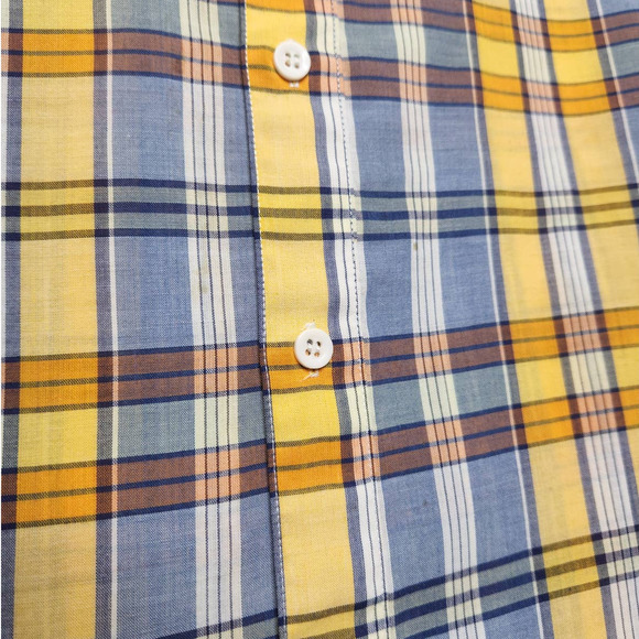 Vintage 70s Sears Sportswear Plaid Button Shirt Groovy Hippie Rockabilly VTG - Picture 6 of 11